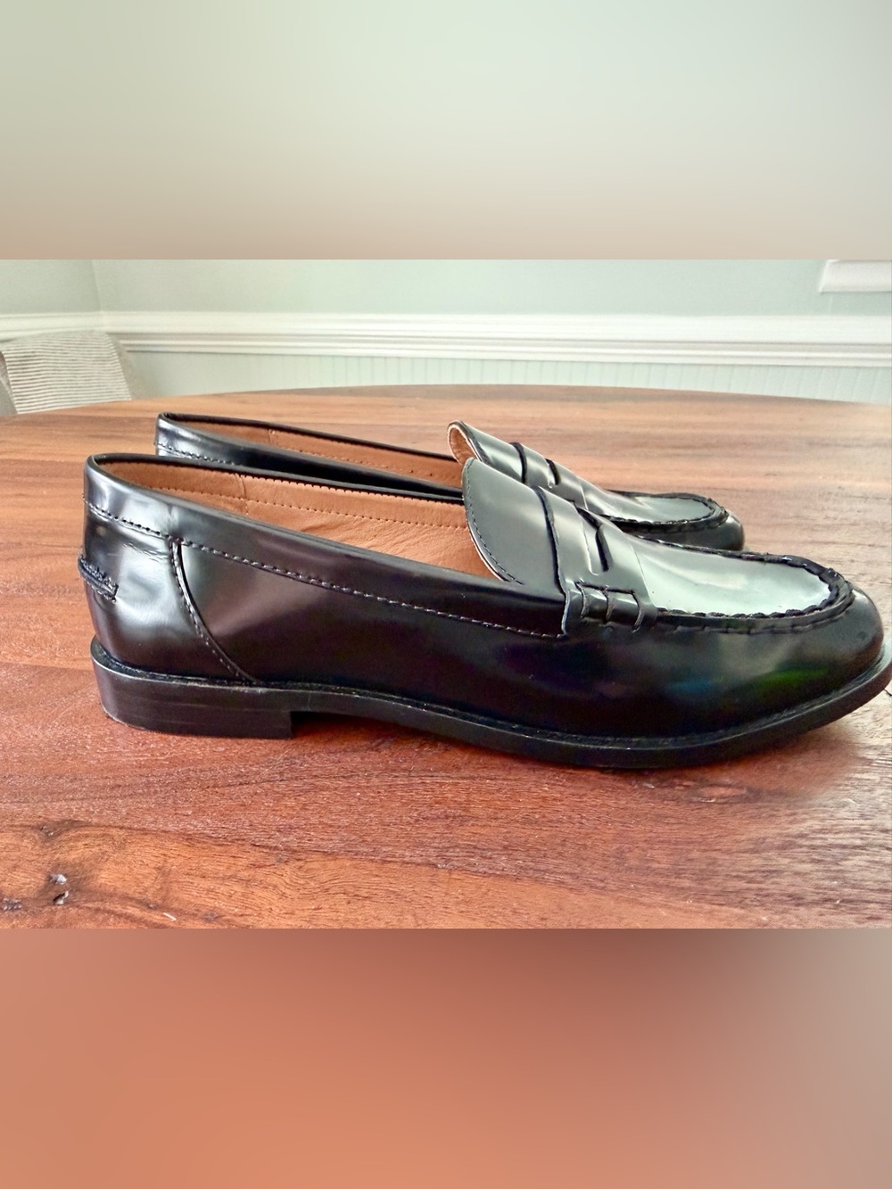 Madewell NYE Black Leather Penny Loafer Size 8 Women's Fantastic Condition!